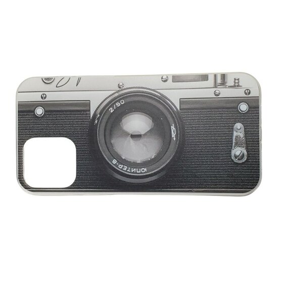Retro Camera Print iPhone 12 Pro Max Black Phone Case Apple - Picture 2 of 3